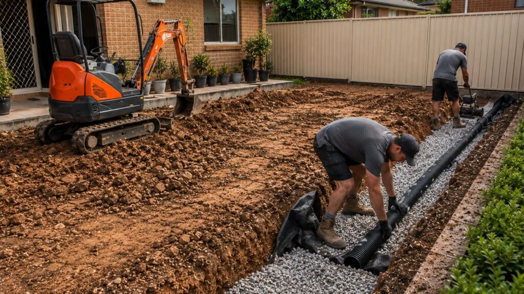 Improving hard clay and draining a low Auburn block