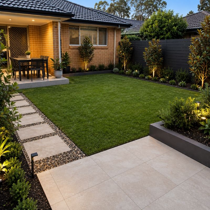 Modernised compact family yard in Auburn