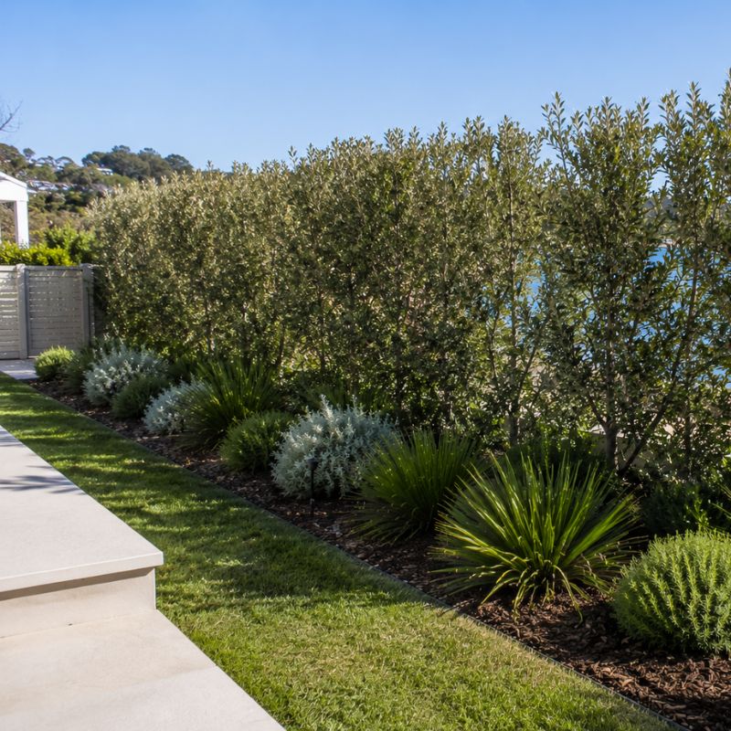 Salt-hardy screening on a Bayside foreshore garden