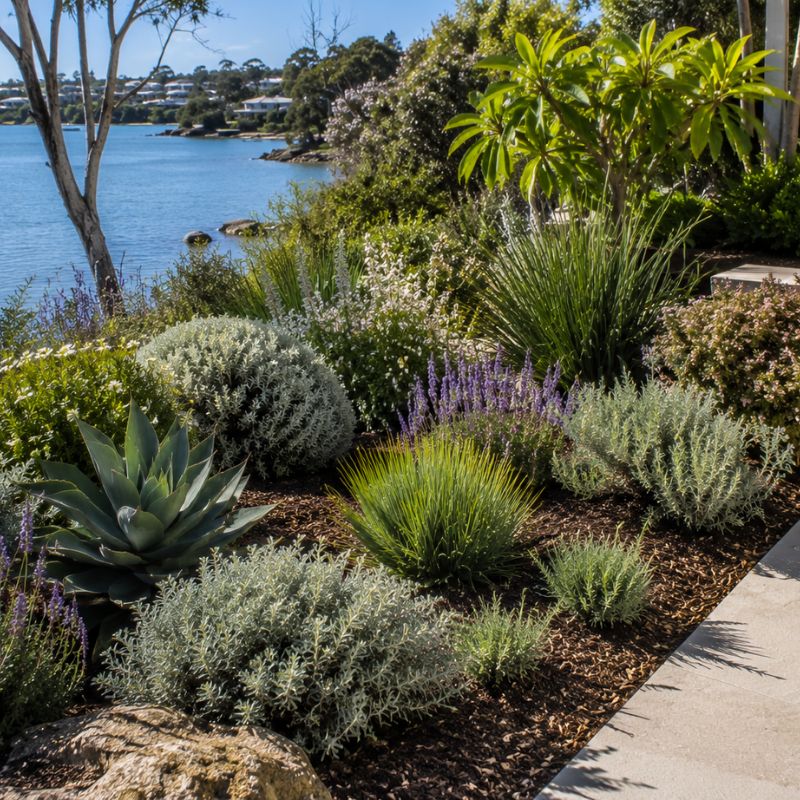 Salt-tolerant garden bed on a Bayside block near the water