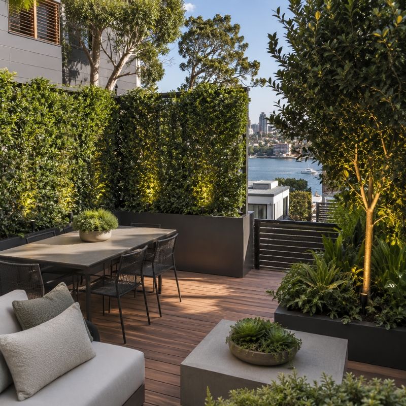 Privacy screening on a dense North Sydney terrace