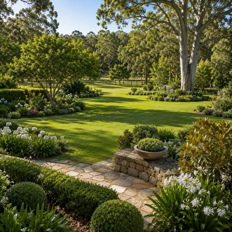 Established garden grounds on a Hills acreage block