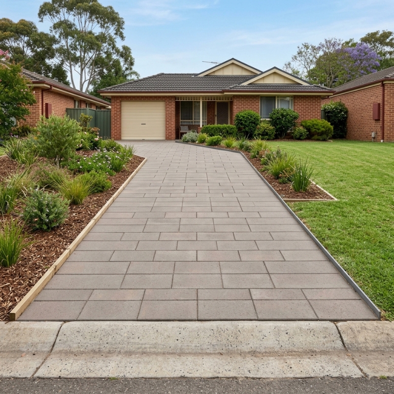 Newly paved driveway in a Sydney home